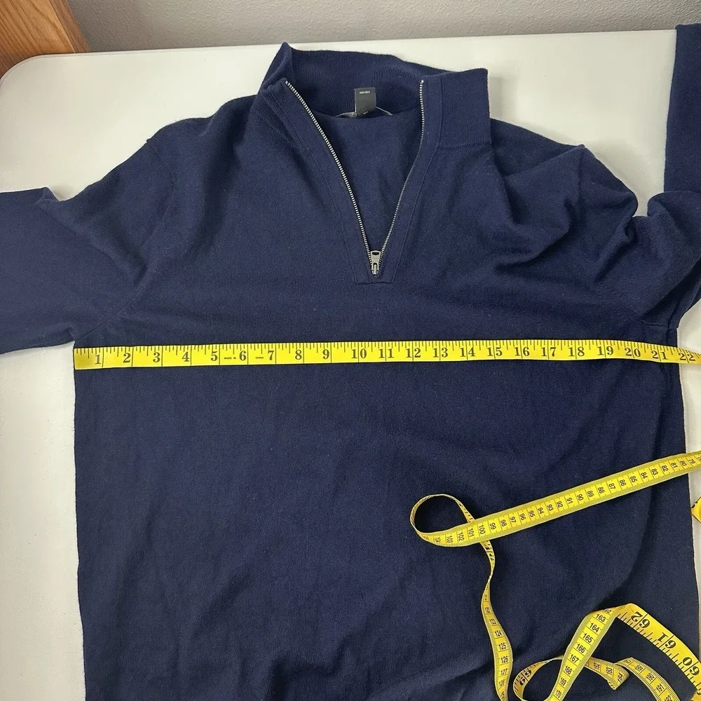 Banana Republic Sweater Mens‎ XL Blue Merino Wool Pull Over 1/2 Zip Navy